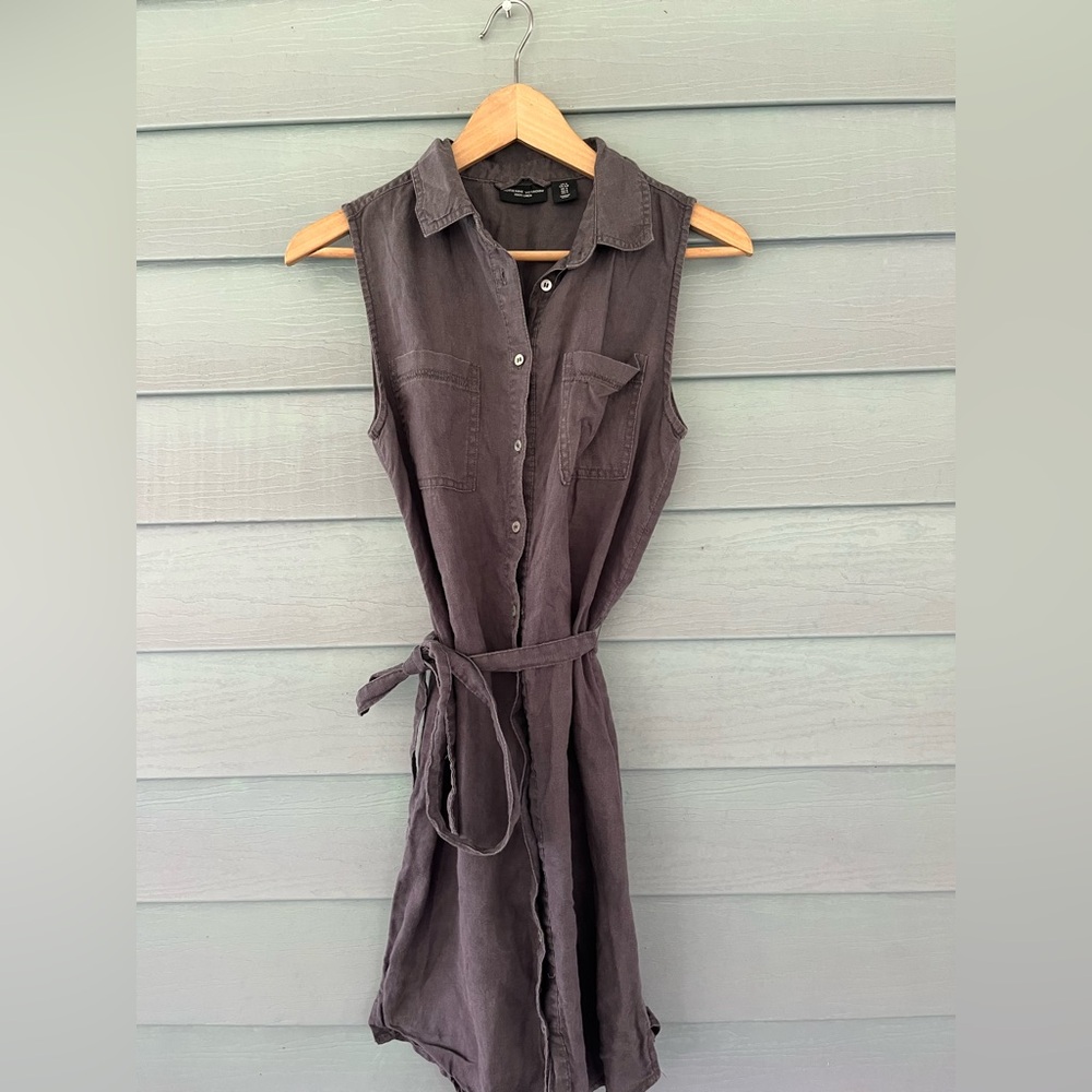 Adrienne Vittadini 100% Linen Shirt Dress